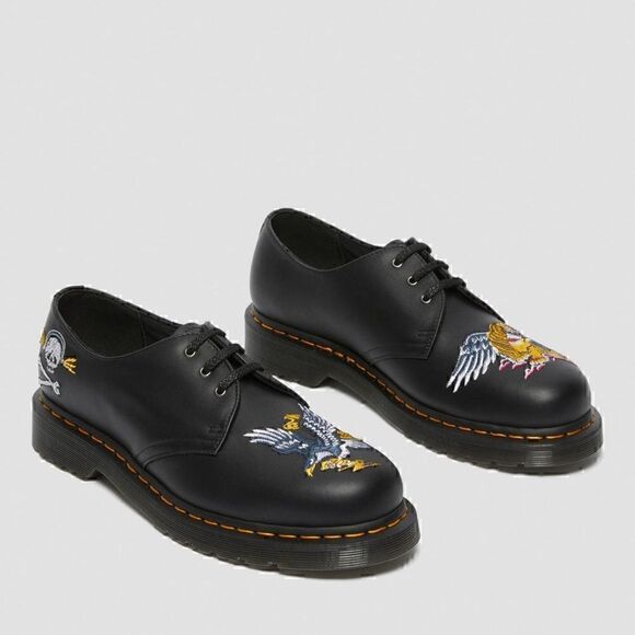 7 DOC MARTENS 1461 SOUVENIR EMBROIDERED LEATHER SHOES NIB great Gift! - Picture 3 of 16